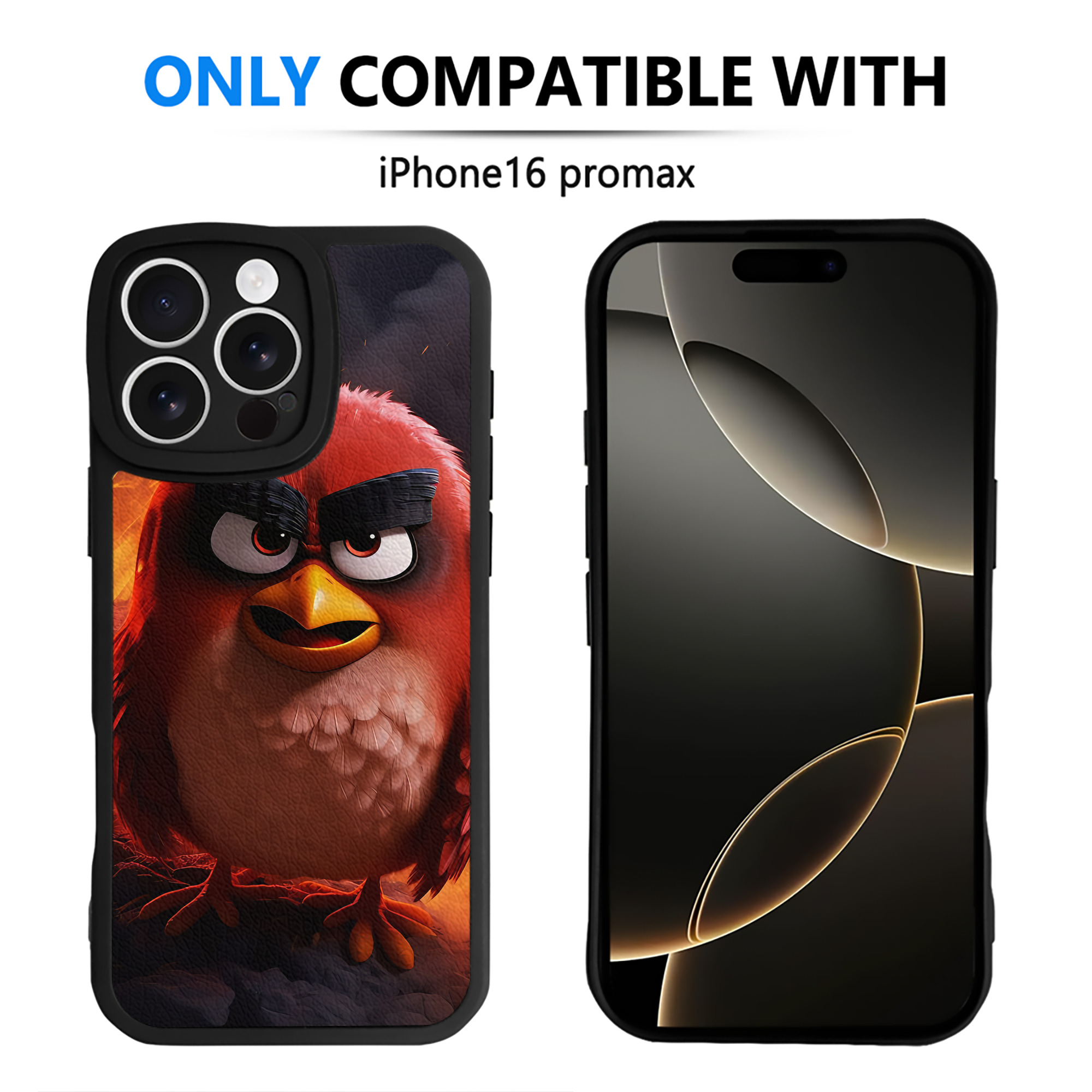 （画像用） Angry Birds アングリーバード 【iPhone 16シリーズ対応】シリコンスマホケース（レザー調） 材質：シリコン